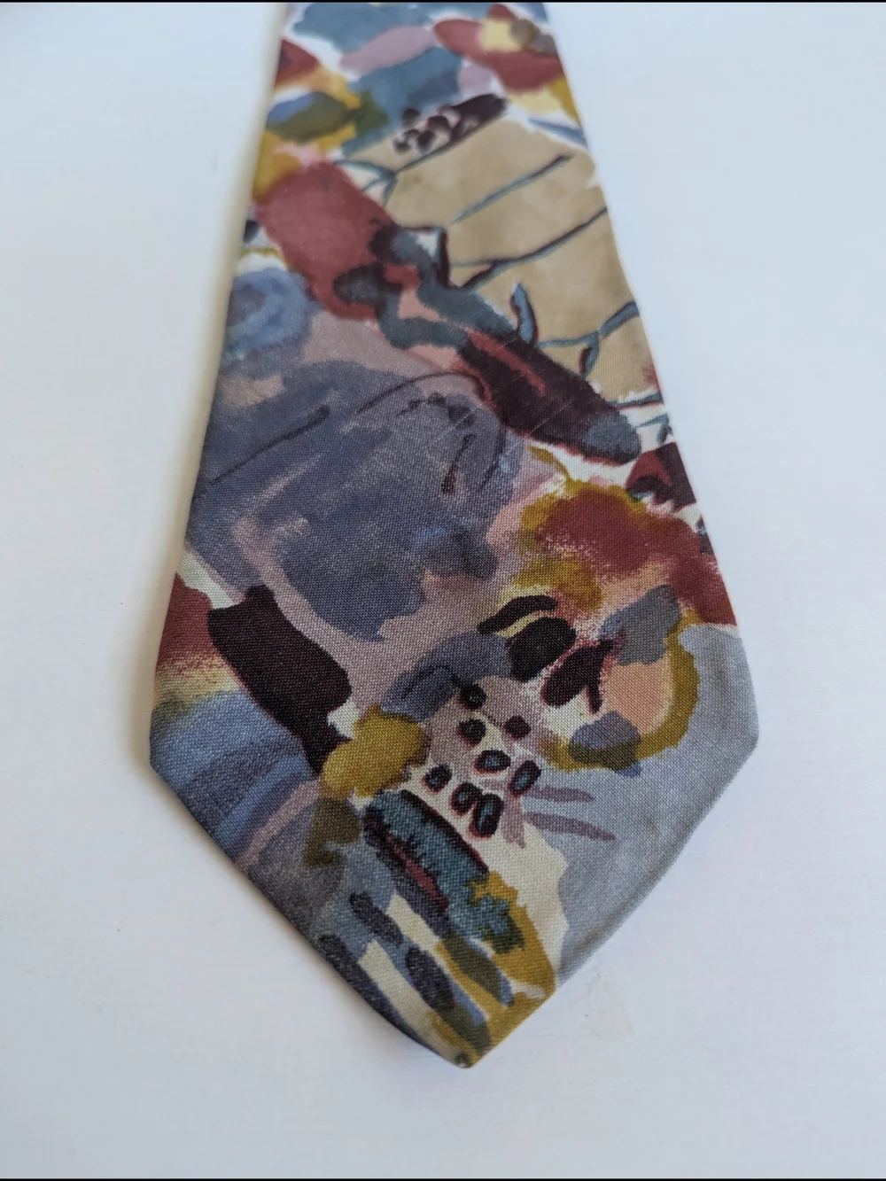 Abstract Watercolor Floral Men's Tie in Multicolor
